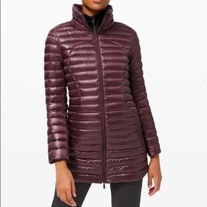 LULULEMON PACK IT DOWN LONG JACKET *SHINE  SIZE 4